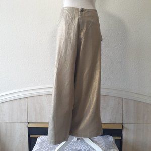 Philippe ADEC2  Wide Leg Gold Metallic  Pants NWT